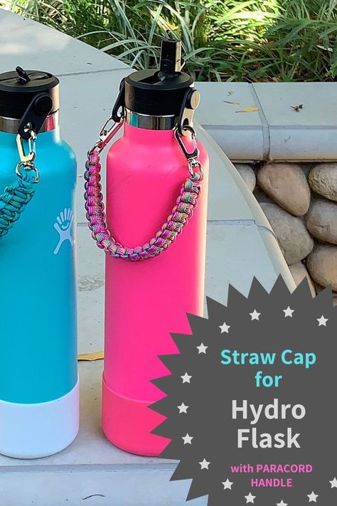 This STRAW CAP and PARACORD HANDLE is a game changer. Compatible with Hydro Flask standard mouth water bottles. Doesn’t leak. Doesn't make noise when you drink. You get 6 pieces in each kit:- Straw lid- Paracord handle- Shoulder strap- Straws (x2)- Cleaning brush The HydroCord lid (only by Gearproz USA) is a patented design and comes with a lifetime warranty.  It’s THE best gift you can give to a HydroFlask lover! Also fits Klean Kanteen Classic   Simple Modern Ascent (narrow mouth) bottles. Hydro Flask Bottle, Paracord Handle, Hiking Water Bottle, Klean Kanteen, Reusable Water Bottles, Hydro Flask, Game Changer, Paracord, Brush Cleaner