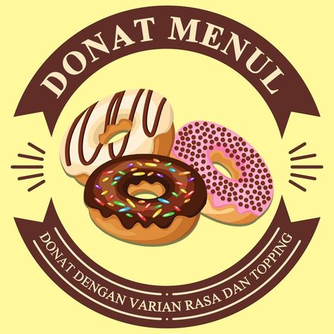 Donat dengan varian rasa dan topping Logo Donat, Logo Design, ? Logo, Design