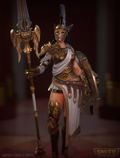 Owl and Greek motif bronze armor worn by Athena Athena Concept Art, Greek Cosplay, Athena Design, Greek Athena, Smite Game, Athena Greek Goddess, Athena Owl, Greek And Roman Mythology, Athena Goddess