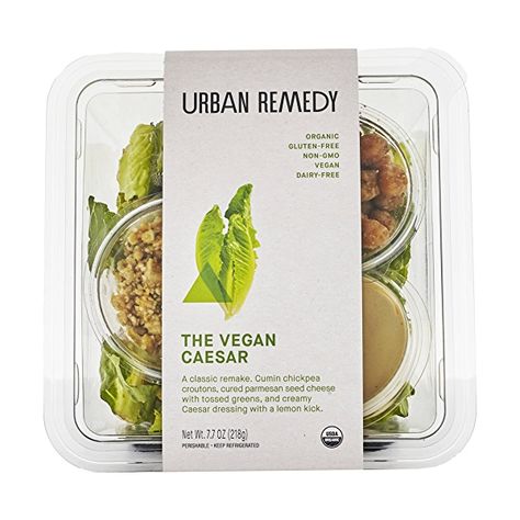 Organic Vegan Caesar Salad 7.7oz, Dairy free at Whole Foods Market Urban Remedy, Nuts Nutrition Facts, Salad Design, Salad Packaging, Mix Salad, Vegan Caesar Salad, Vegan Caesar, Healthy Seeds, Whole Food Diet