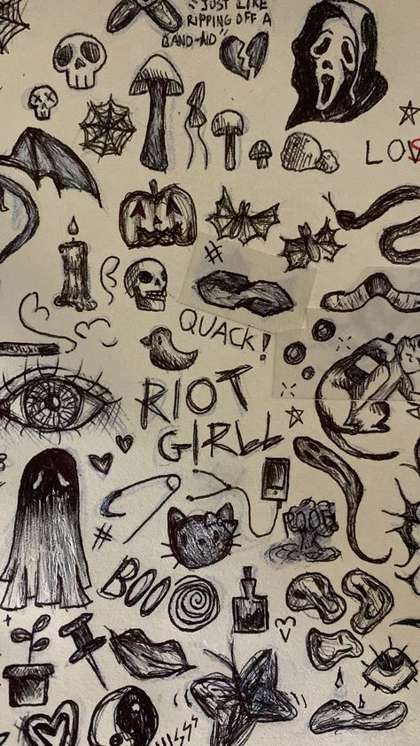 Gothic Doodles Easy, Grungy Drawings, Doodle Art Grunge, Simple Grunge Drawings, Grunge Doodles Sketches, Doodle Ideas Grunge, Doodle Aesthetic Grunge, Drawing Ideas Grunge, Grunge Sketchbook Doodles