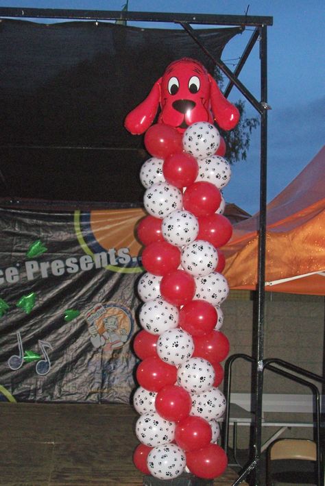 Clifford Birthday Party, Themed Breakfast, Scholastic Book Fair, Shower Stuff, Birthday Party Balloon, Balloon Columns, Book Fair, 6th Birthday, Balloon Arch