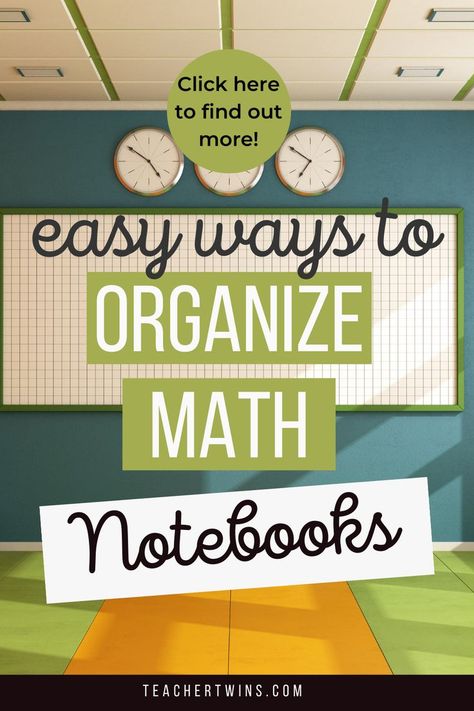 Need ideas on how to organize your students math notebooks next year? Check out this blog for some ideas! Click to find out more! How To Organize Math Notes, 5 Subject Notebook Organization, Student Notebook Organization, Teacher Notebook Organization, Organize Student Work, Student Chromebook Storage, Right Start Math Organization, Math Cornell Notes, Bilingual Classroom Decor