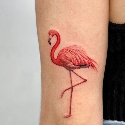 30 Best Flamingo Tattoo Ideas  8 Small Pink Flamingo Tattoo, Small Flamingo Tattoo, Pink Flamingo Tattoo, Flamingo Tattoos, Flamingo Tattoo, Sailor Moon Tattoo, Memorial Tattoo, Fair Skin Tone, Popular Tattoos