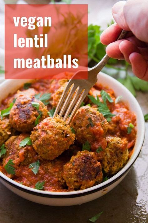 These hearty Italian-style meatballs are totally meatless...they're made from lentils! Delicious, easy to make, vegetarian, vegan, and optionally gluten-free! Perfect for your next pasta dinner! #veganrecipes #vegetarianrecipes #veganmeatballs #lentils Vegan Lentil Meatballs, Italian Style Meatballs, Lentil Meatballs, Vegan Recepies, Veggie Patties, Vegan Lentil, Vegan Meatballs, Dried Lentils, Meal Prep For The Week