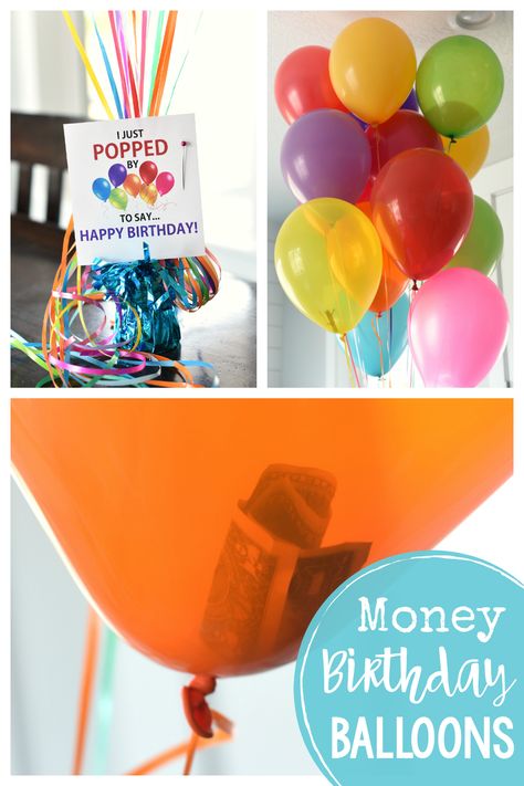 Fun Money Gift Ideas-Fill balloons with dollar bills (or more) and add this cute birthday gift tag to make a very fun birthday gift and a great way to give money. Money In Balloon Gift Ideas, Balloon Money Gift Ideas, Money Gift Ideas Birthday, Fun Money Gift Ideas, Birthday Tags Printable, Money Gift Ideas, Birthday Money Gifts, Romantic Anniversary Gifts, Creative Holiday Gifts