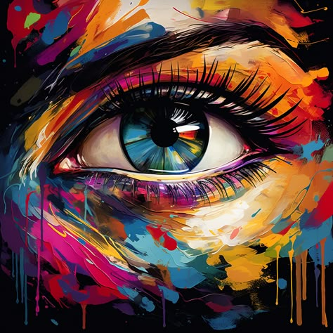 Delve into the mesmerizing depths of emotion and expression with this captivating digital artwork, available exclusively on Etsy. This striking composition focuses on a woman's eye, offering a profound glimpse into the complexities of the human spirit. Eyes Drawing Acrylic, Eye Art Painting Acrylics, Eye Painting Acrylic, Big Eyes Paintings, Buddha Canvas Art, Eyes Painting, Human Painting, Hair Toner, Human Eyes