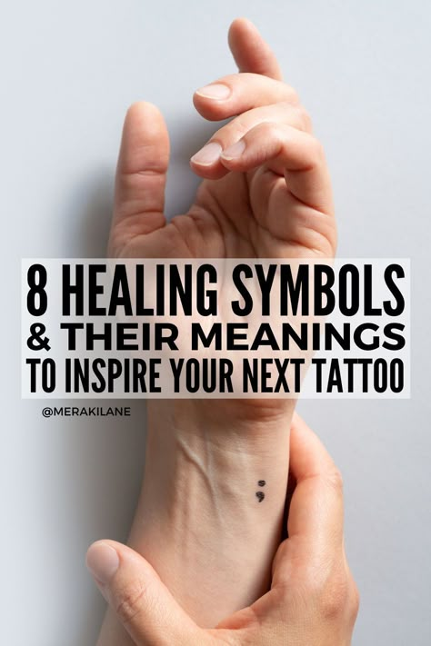 8 Healing Tattoo Ideas for Women Overcoming Trauma | If you're looking for symbols and designs that represent healing from past trauma to inspire your next tat design, this post has lots of ideas to help. We explain the meaning behind 8 healing symbols -- semicolon, 'this too shall pass' quote, phoenix, moth, anchor, heartbeat, feather, and the self-love symbol. We've also curated 3 different tattoo designs and placement ideas for each of these symbols to help you in the design process. Self Love Symbol, Moving On Tattoos, Feather Tattoo Meaning, 42 Tattoo, Hope Tattoo, Name Fonts, Empowering Tattoos, Healing Symbols, Self Love Tattoo