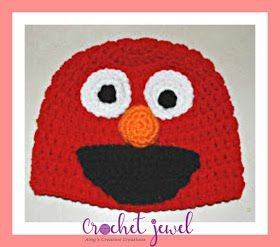 Amy's Crochet Creative Creations: Crochet Elmo Hat (All Sizes) Elmo Crochet Pattern, Elmo Crochet, Free Hat Patterns, Crochet Character Hats, Crochet Caps, Hats Ideas, Crochet Hood, Crochet Beginner, Toddler Beanie