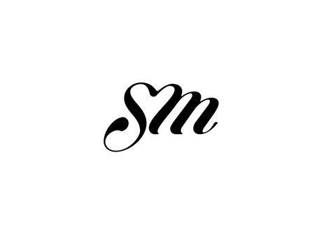 M S Tattoo Letter, Sm Tattoo Letter Design, Sm Tattoo, Sm Monogram, Sm Logo, Minions Wallpaper, Matching Couple Tattoos, Initial Tattoo, Funny Education Quotes