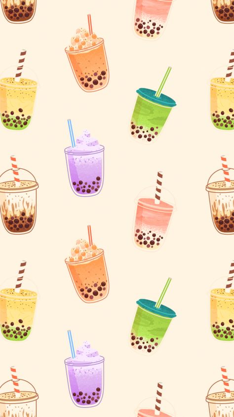 Milktea Wallpaper Pastel, Boba Tea Background, Boba Wallpapers Aesthetic, Boba Tea Aesthetic Wallpaper, Boba Tea Wallpaper, Bubble Tea Wallpaper, Boba Wallpaper, Purple Mustang, Tea Wallpaper