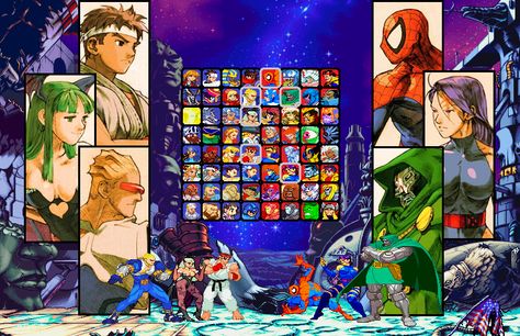 Character Selection Screen, Capcom Fanart, Character Select Screen, Y2k Games, Street Fighter Alpha, Game Graphics, Ultimate Marvel, Retro Game, Macbook Wallpaper