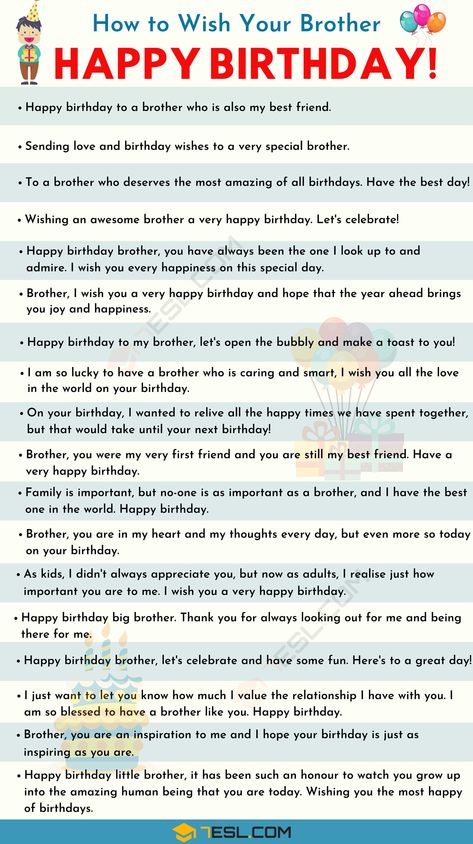 Birthday Wishes: 500+ Meaningful Happy Birthday Messages for Everyone 6 Quotes Brother Birthday, How To Wish Your Brother Happy Birthday, Bday Wish To Brother, Happy Birthday To Brother Funny, Brother'birthday Wishes, Brother's Birthday Captions, Brother's Birthday Wishes, Quote For Brother Birthday, Insta Story For Brothers Birthday