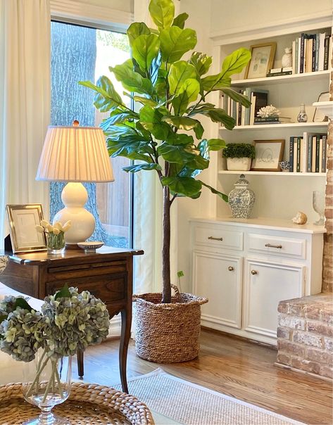 Living Room Fiddle Leaf Fig, Fiddle Leaf Living Room, Large Fiddle Leaf Tree Living Room, Faux Fiddle Leaf Tree Living Rooms, Large Fiddle Leaf Tree, Fiddle Leaf Tree Living Room, Tree In Living Room, Faux Fiddle Leaf Tree, Ficus Tree Indoor