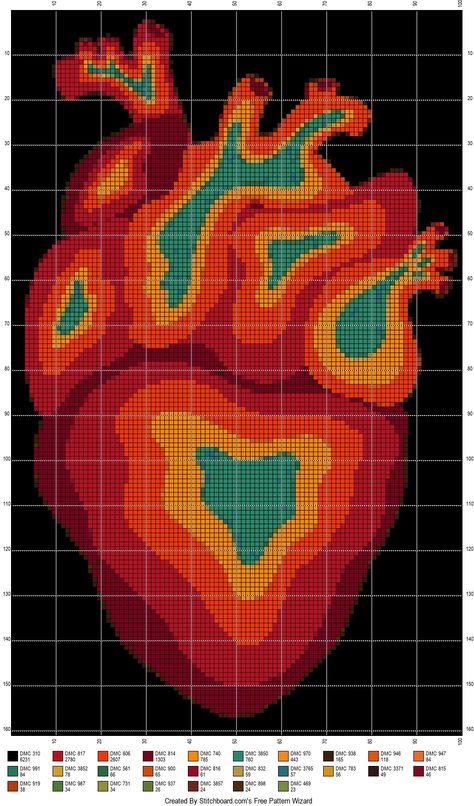 8 Ball Grid Pattern, Heart Pixel Grid, Spiral Pixel Art, Complex Pixel Art, Trippy Pixel Art Grid, Trippy Cross Stitch, Crochet Tapestry Chart, Realistic Pixel Art, Anatomical Heart Cross Stitch