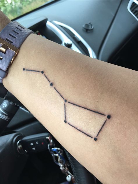 Ursa Major Constellation Tattoo Constations Tattoo, Ursa Major Tattoo, Big Dipper Tattoo, Orion Tattoo, Star Constellation Tattoo, Ursa Major Constellation, Coordinates Tattoo, Constellation Tattoo, Ursa Major