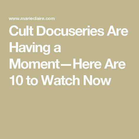 Cult Docuseries Are Having a Moment—Here Are 10 to Watch Now Cult Documentaries, Good Documentaries To Watch, Mummified Body, Family Separation, Duggar Family, Best Documentaries, The Dark World, Forced Labor, Cult Movies