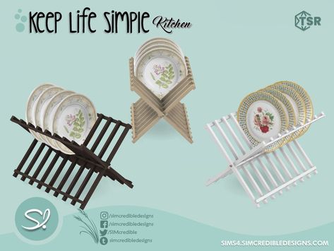 Ts4 Kitchen Clutter, Sims 4 Dish Rack, Sims 4 Cc Plate Set, Sims 4 Cc Kitchen Sims Resource, The Sims Resource Sims 4 Furniture Kitchen, Kitchen Dish Drainers, Sims 4 Beds, Keep Life Simple, Kitchen Plate