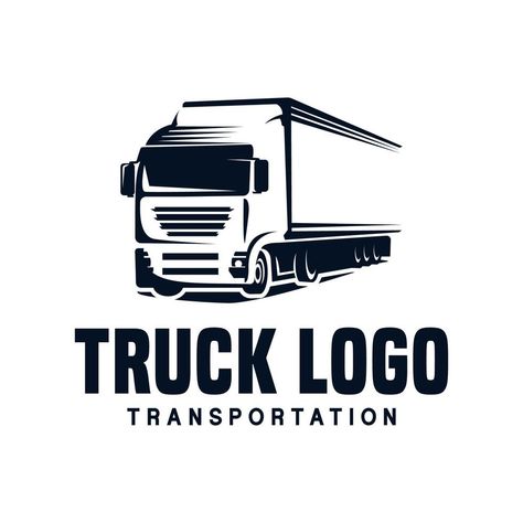 Truck Logo Design, Trucking Logo, Truck Logo, Name Plate, Vector Art, White Background, Vector Free, Logo Design, Clip Art