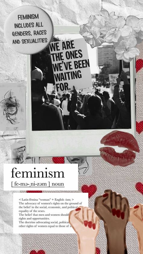 Practice intersectional feminism || #feminism #lgbtqia+ #moodboard #aesthetic #collage #love #vintage Feminism Collage Art, Feminism Moodboard, Matriarchy Aesthetic, Feminism Collage, Feminist Wallpaper, Feminism Aesthetic, Gender Equality Poster, Equality Poster, Bow Wallpaper Iphone