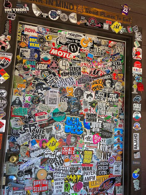 Sticker Wall Aesthetic, Sticker Collage Display, Graffiti Wall Aesthetic, Graffiti Mood Board, Grafitti Wall Bedroom Aesthetic, Bathroom Stall Graffiti Aesthetic, Graffiti Aesthetic Grunge Room, Whats Your Spirit Animal, Picture Wall Bedroom