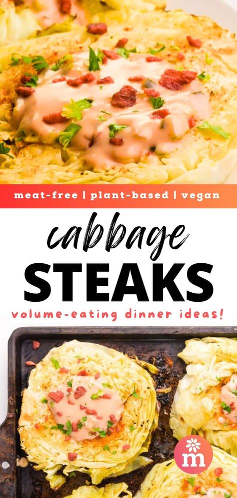 Delicious vegan cabbage steaks are a simple and satisfying way to enjoy a plant-based dinner. These healthy steaks are quick to make, require minimal ingredients, and are loaded with flavor. Try this easy vegan recipe tonight! Vegan Cabbage Recipes, Cabbage Steak, Cabbage Steaks Recipe, Vegan Cabbage, Cauliflower Steaks Recipes, Vegan Taco Salad, Mcdougall Recipes, Grilled Cabbage, Cabbage Steaks