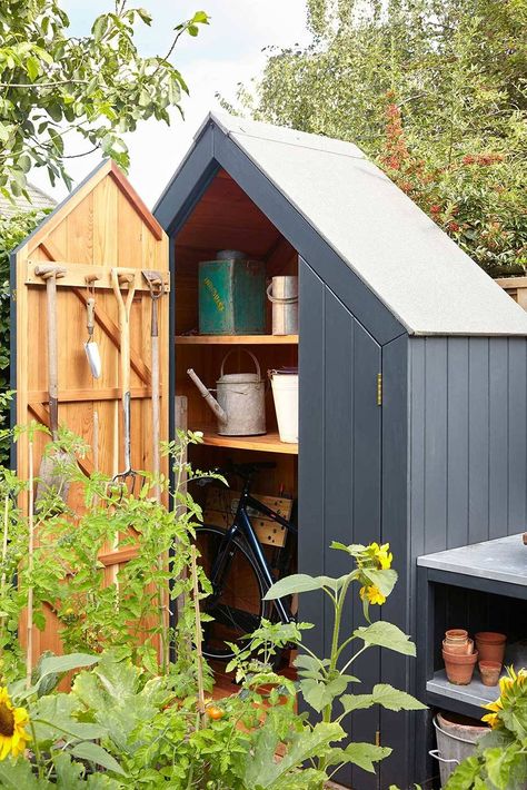 Everything You Need to Know About Choosing a Garden Shed and Having it Installed | Houzz UK Small Garden Shed, Small Sheds, Wooden Sheds, Outdoor Sheds, Bike Shed, Garden Sheds, Garden Tool, Shed Design, Tool Sheds