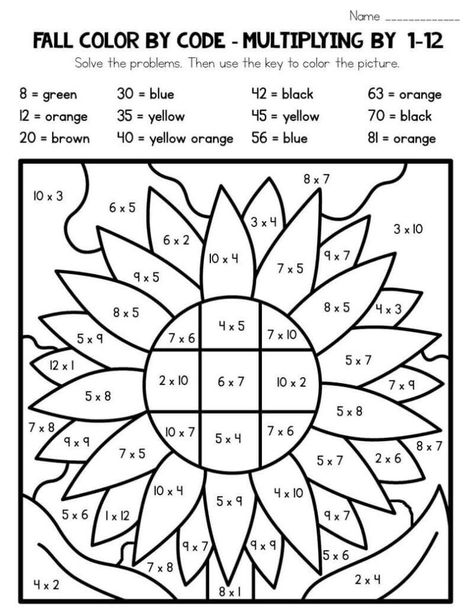 Kindergarten Math Sheets, Color By Number Printable Free, Multiplication Coloring Worksheets, Multiplication Color By Number, Halloween Math Worksheets, Free Math Printables, Color By Number Printable, 4th Grade Math Worksheets, Kindergarten Coloring Pages