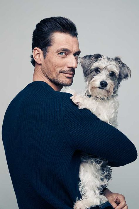 David Gandy and his rescue pup Dora: How getting a dog opened his heart to fatherhood - YOU Magazine Dog Poses Pet Photography, Man With Dog Photography, Posing With Dog, Men With Animals, Men With Dogs, Man With Dog, Men And Dogs, Girl With Dog, Dogs And Humans