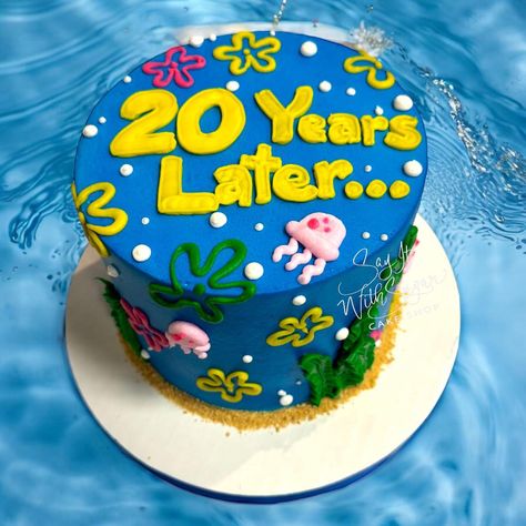 20 years later birthday cake #spongebob #20yearslater #sayitwithsugar #sayitwithsugarcakeshop #birthdaycake #cake #dallascakes #dfwcakes #dallas #texas #discoverwylie #downtownwylie #wylie #bakery #wyliebakery #cakesofinstagram #edible #shoplocal #historicdowntownwylie #shopwylie Latest Birthday Cake, 20 Years, Birthday Cake, Cake, Birthday