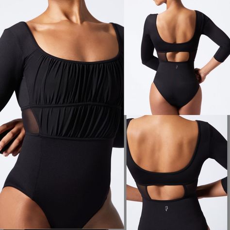 NEW COLLECTION! 🛒https://tightspotdancewear.com Dance Leotards Unique, Dance Fits, Lyrical Shoes, Pretty Dance Costumes, Leotard Tops, Dance Wear Ballet, Black Leotard, Free People Activewear, Jazz Shoes