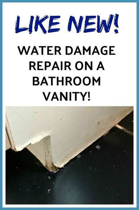 Fix that water damage on the bathroom vanity easily and give your vanity a few more good years! Homeroad.net #bathroom #vanity #wasterdamage #repairs #diybathroom #bathroomrenovations Old Bathroom Vanity, Cabinet Repair, Under Bathroom Sink, Pretty Bathroom, Bathroom Repair, Rental Bathroom, Sink Repair, Vanity Makeover, Earthy Home Decor