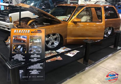 Blazer lowrider car show display Car Show Display Ideas, Stanchion Ideas, Show Display Ideas, Put Things Into Perspective, Lowrider Cars, Car Ideas, Vroom Vroom, Lowrider, Display Ideas