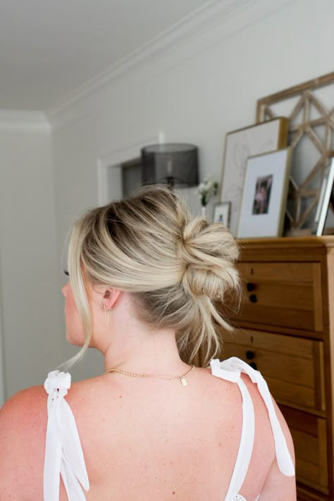 Twist Updo Tutorial, Low Bun Wedding Hair, Chignon Simple, Modern Updo, Bridesmaid Hair Inspo, Chic Updo, The Small Things Blog, Small Things Blog, French Twist Updo