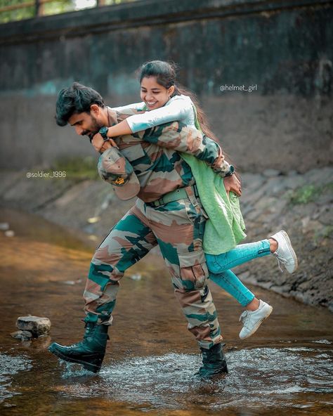 Army Lovers Photos, Rajkumar Photos, Army Couple Photography, Boy And Girl Wallpaper, Army Lover, Army Love Photography, Hd Happy Birthday Images, Army Couple Pictures, Birthday Husband