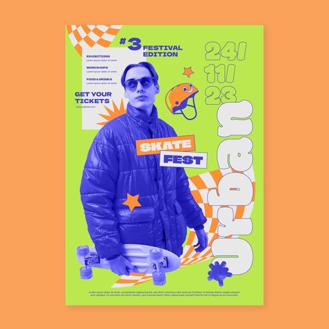 Free Vector | Maximalism poster template design Maximalism Graphic Design, Maximalism Design, Poster Template Design, Maximalism, Poster Template, Graphic Resources, Poster Design, Template Design, Vector Free