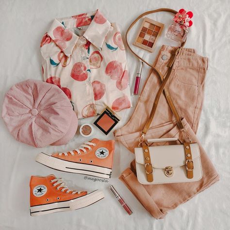 Baker Aesthetic, Cottagecore Outfit Ideas, Outfits Bonitos, Style Bundle, Peaches And Cream, Peachy Keen, Outfits With Converse, Skyfall, Fashion Baby