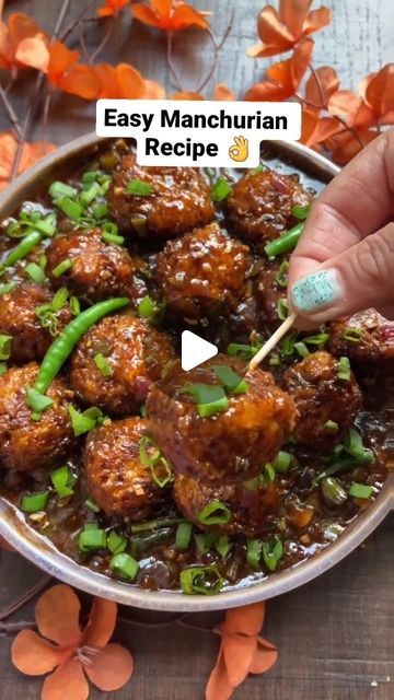 Easy Manchurian Recipe, Patta Gobhi Manchurian Recipe, Gopi Manchurian Recipe, How To Make Manchurian At Home, Manchurian Recipe Vegetarian, Easy Lunch Recipes Indian, Veg Manchurian Dry Recipe, Manchurian Recipes, Chicken Manchurian Recipe