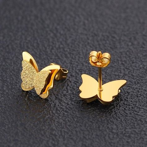 Butterfly Stud Earrings, Butterfly Earrings, Dainty Earrings, Best Friend Gift, Valentine Gift, Trendy Mini Earrings I am very glad to see you in our store! Our store sells only high-quality goods! We are based on the sale of jewelry such as necklaces, earrings. There is also such jewelry as bracelets, ankle bracelets, rings. We try to fully satisfy our customers and keep in touch with them from start to finish! Delivery time varies, but generally, it is about 7-15 days. If you have any question Small Earrings Gold, Double Butterfly, Butterfly Earrings Gold, Cute Stud Earrings, Rose Gold Earrings Studs, Butterfly Earrings Stud, Gold Jewelry Simple, Jewelry Design Earrings, Fancy Jewellery