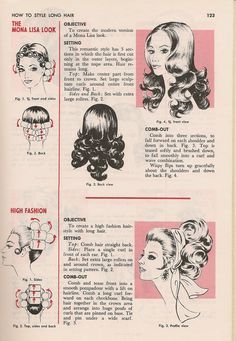 70’s Hair, 1970s Hairstyles, Vintage Hairstyles Tutorial, 1960s Hair, Vintage Curls, 60s Hair, 70s Hair, Hair Patterns, Hair Guide