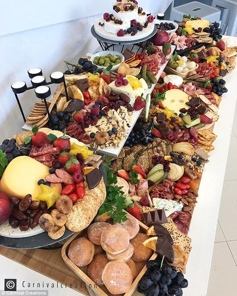 Chrystal Russell, 32, entered into the events industry by chance shortly after the birth o... Grazing Platter, Party Food Platters, Charcuterie And Cheese Board, Grazing Tables, Food Displays, Buffet Food, Food Display, Cheese Platters, Food Platters