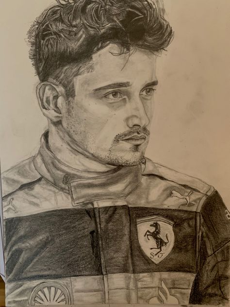 Charles Leclerc Sketch, Charles Leclerc Tattoo Ideas, Charles Leclerc Painting, Charles Leclerc Drawing, Dessin F1, F1 Sketch, F1 Drawing, F1 Artwork, Hamilton Drawings