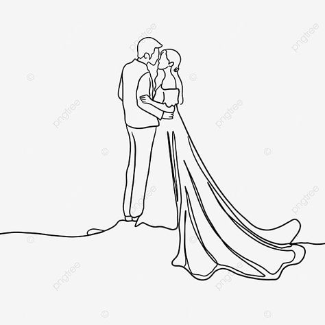 Bride And Groom Line Drawing, Wedding Drawing Art, Wedding Drawing Couple, Wedding Illustration Drawings, Bra Drawing, Drawing Happiness, Wedding Line Art, Happiness Drawing, Line Art Wedding