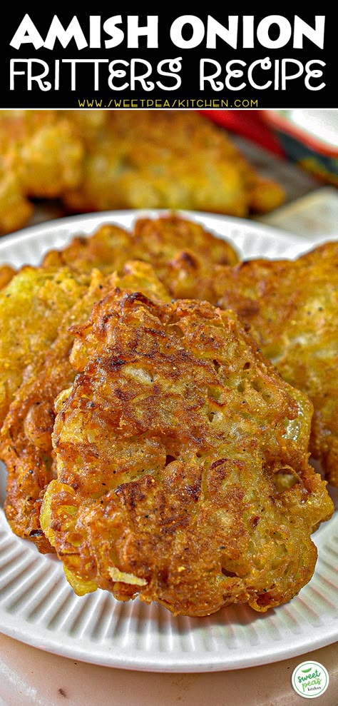 Onion Patty Recipe, Onion Patties Amish Recipe, Fried Onion Patties, Amish Onion Cake, Amish Onion Patties, Onion Cakes Recipe, Sweet Pea Recipe Side Dishes, Onion Patties Recipe, Baked Onions Recipe