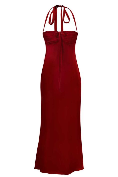 Red Skims Dress Outfit, Concert Dress Classical, Cult Mia Dress, Red Ball Dresses, Red Satin Dresses, Wine Red Formal Dress, Dark Red Maxi Dress, Red Elegant Dress, Red Dress With Bow