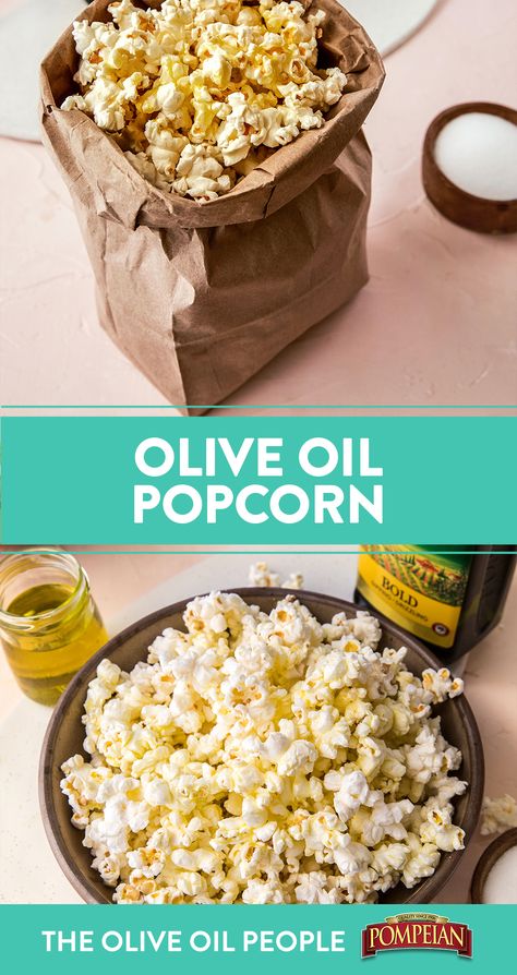 Coconut Oil Popcorn Recipe, Healthy Popcorn Toppings, Olive Oil Popcorn, Coconut Oil Popcorn, Cooking Popcorn, Popcorn Oil, Foods To Reduce Cholesterol, Popcorn Toppings, Diy Popcorn