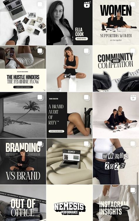 Modern Minimalist Social Media Design, Business Woman Instagram Feed, Personal Branding Instagram Feed, Money Coach Branding, Insta Feed Business, Business Instagram Aesthetic, Cohesive Instagram Feed Business, Social Media Inspo Aesthetic, Instagram Feed Ideas Posts Business