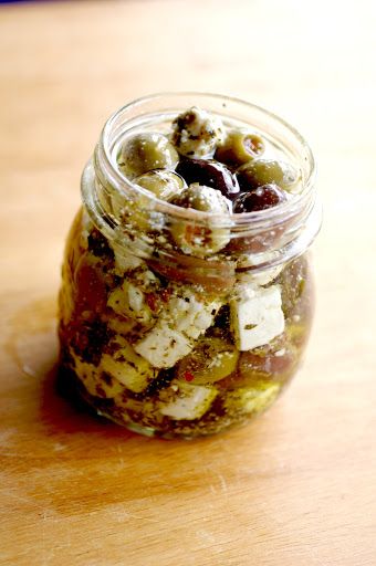 Marinated Olives And Feta Cheese, Olives In Olive Oil, Olive And Feta Salad, Olives And Feta Cheese, Feta Olive Salad, Marinated Olives And Feta, Marinated Cheese And Olives In A Jar, Olive Marinade Recipe, Marinated Olives And Cheese