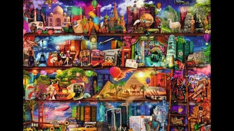 120 cm x 160 cm ginormus diamond painting-world tour Aimee Stewart Puzzles, Aimee Stewart, 2000 Piece Puzzle, Mosaic Crosses, Ravensburger Puzzle, Earth Design, Stones Diy, World Of Books, Cross Paintings