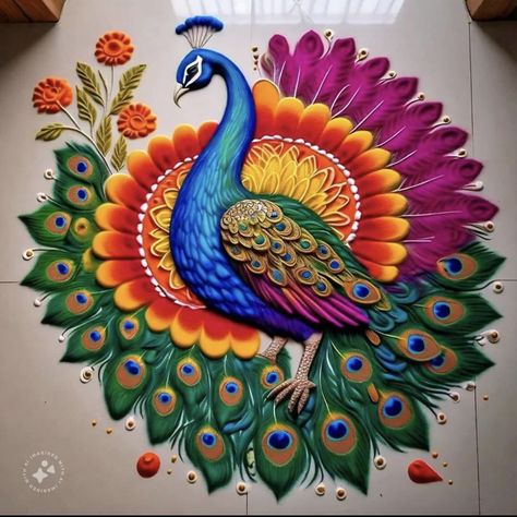 Rangoli Theme For Competition, Theme Rangoli, Rangoli Creative, Best Rangoli Designs, Art Steps, Onam Pookalam, Colourful Rangoli, Pink Sharara, Rangoli Designs For Competition